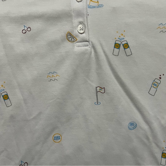 Travis Mathew Golf Keep ‘Em Coming White Polo Shirt High Noon Seltzer Women’s XL - Picture 8 of 14